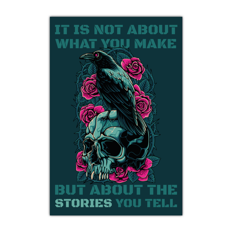 Skull With Raven